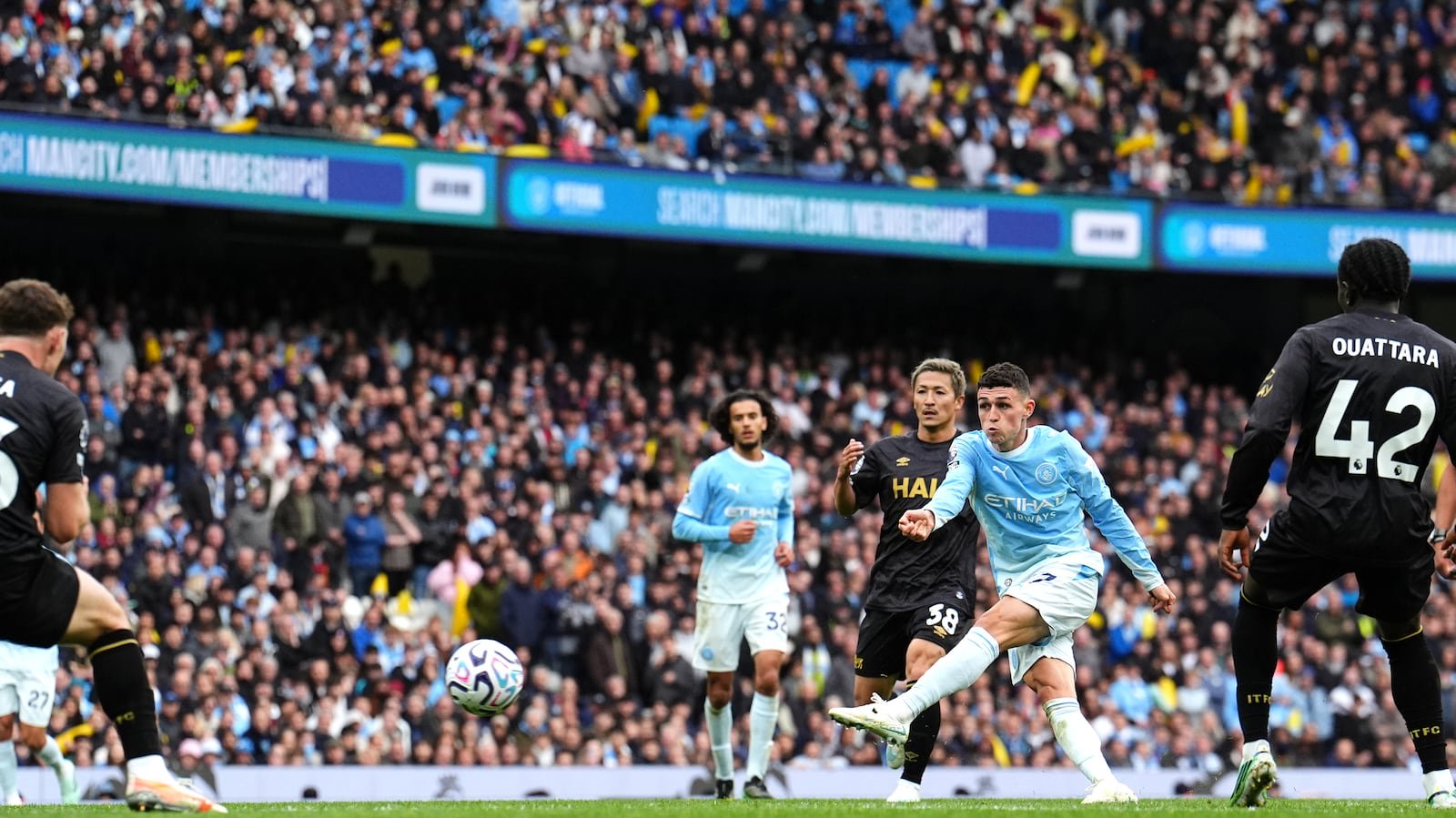 Phil Foden was on target for Manchester City on a day fans the club’s banana craze returned