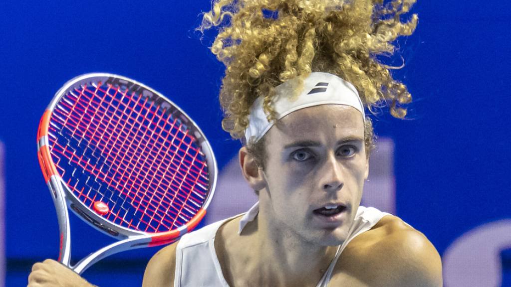 Konnte (noch) nicht mit dem erfahrenen Nuno Borges mithalten: Mika Brunold an den Swiss Indoors