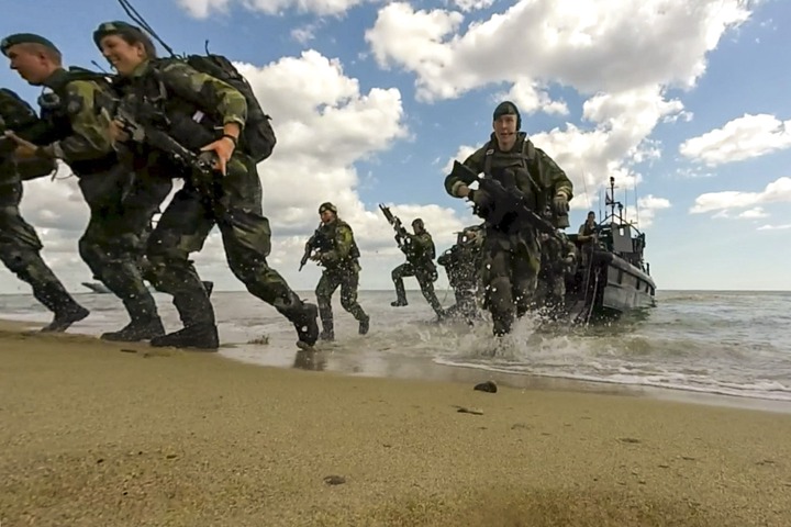 NATO's response force and U.S., U.K., Swedish and Finnish Marines simulate  amphibious assaults during Baltic Operations