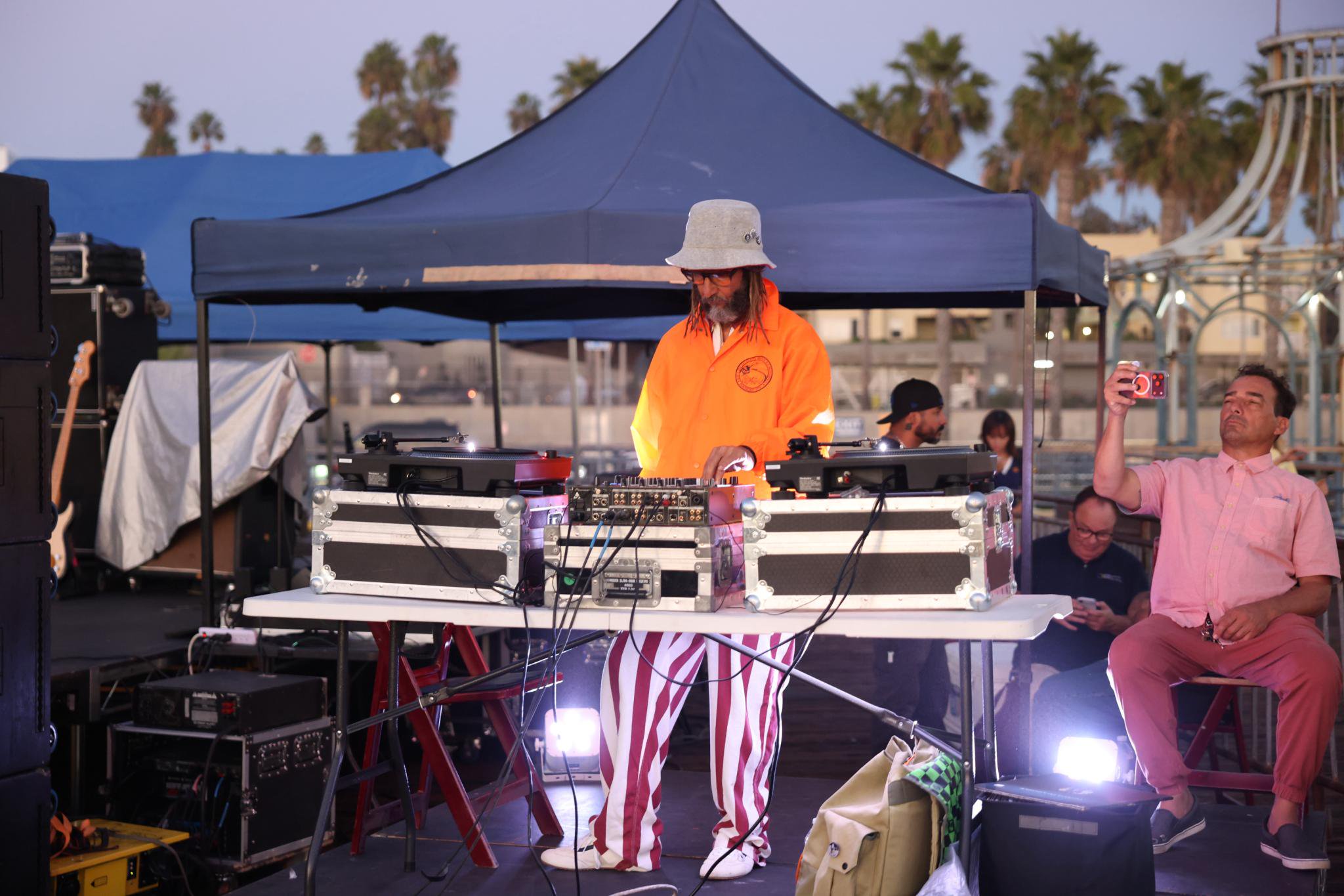 Tony Alva spins a DJ set at Santa Monica Pier.