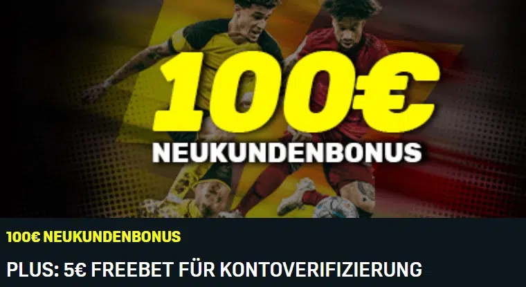 5 € Freebet und bis zu 100 € Bonus bei DAZN Bet
