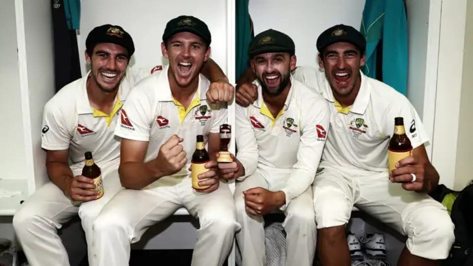 Pat Cummins, Josh Hazlewood, Nathan Lyon and Mitchell Starc. (X Images)