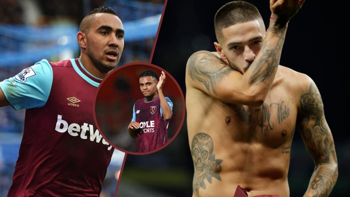 Split image showing Dimitri Payet, Manuel Lanzini and Preston Fearon at West Ham United