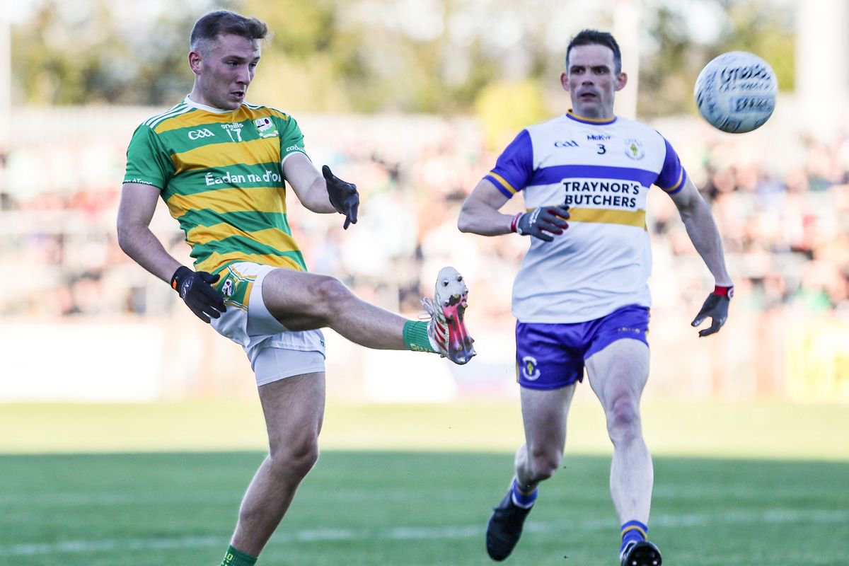 Edendork's Neil Kilpatrick in action against Errigal Ciaran's Aidan McCrory
