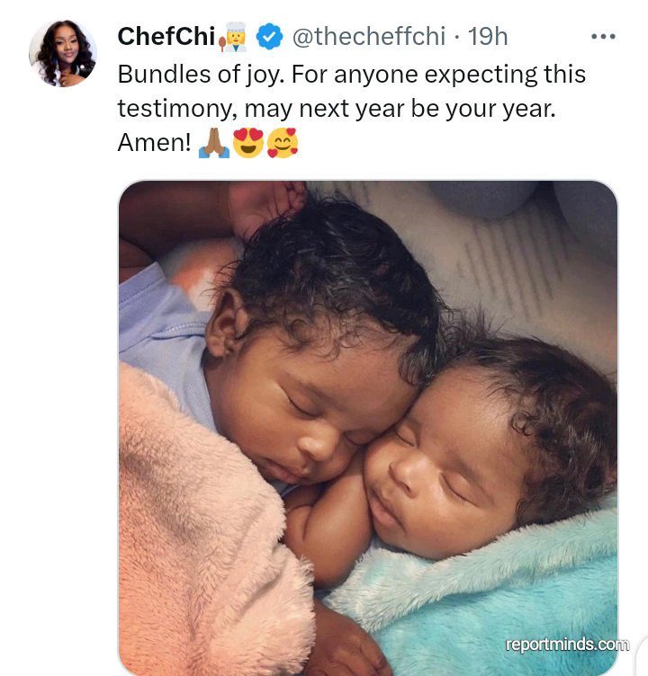David's Wife Chioma Rowland Reveals Adorable Selfie of Newly Born Twins for the First Time Shower Prayers On Those Prying For Fruit Of Womb