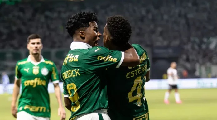Endrick e Estêvão pelo Palmeiras (Foto: Reprodução/Danilo M. Yoshioka)