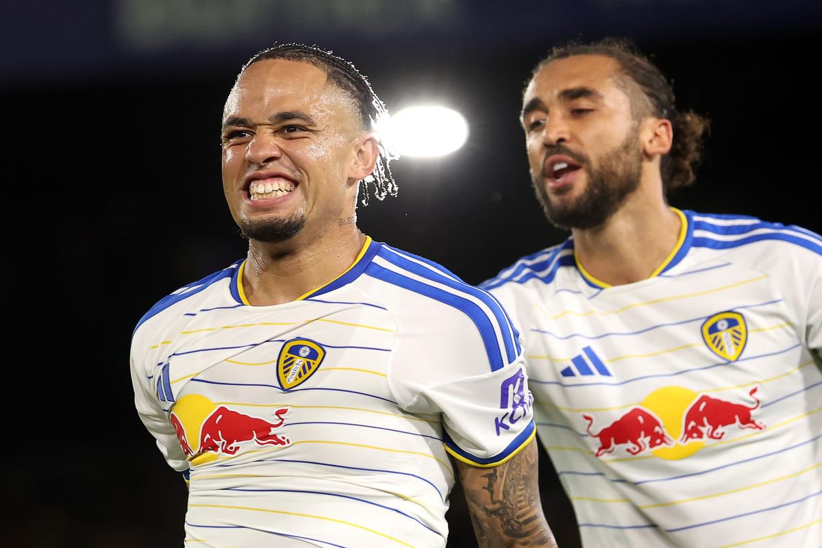 Noah Okafor with teammate Dominic Calvert-Lewin