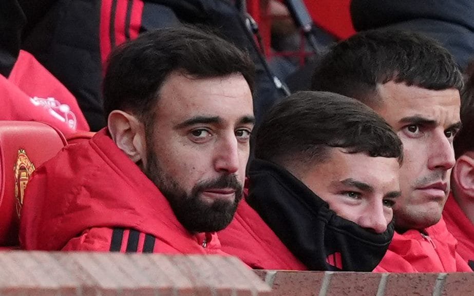 Bruno Fernandes watched on from the bench for Manchester United's game against Bournemouth