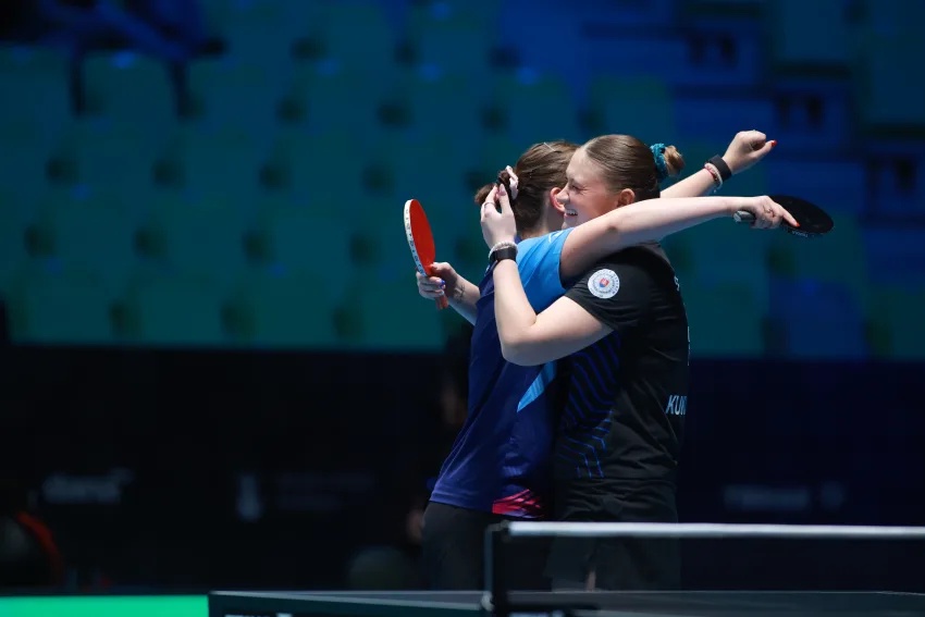 Natalia Bajor aus Polen und Tatiana Kukulkova aus der Slowakei feierten ihren ersten gemeinsamen Europameistertitel. (©ETTU)