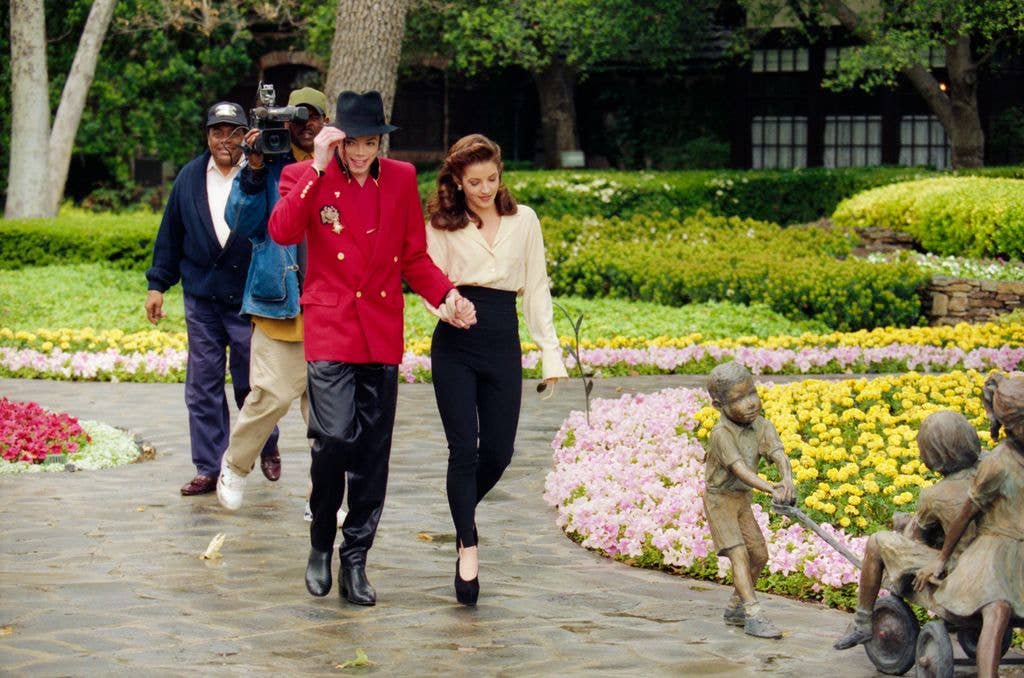 Michael Jackson and his then-wife Lisa Marie Presley at Neverland Ranch 