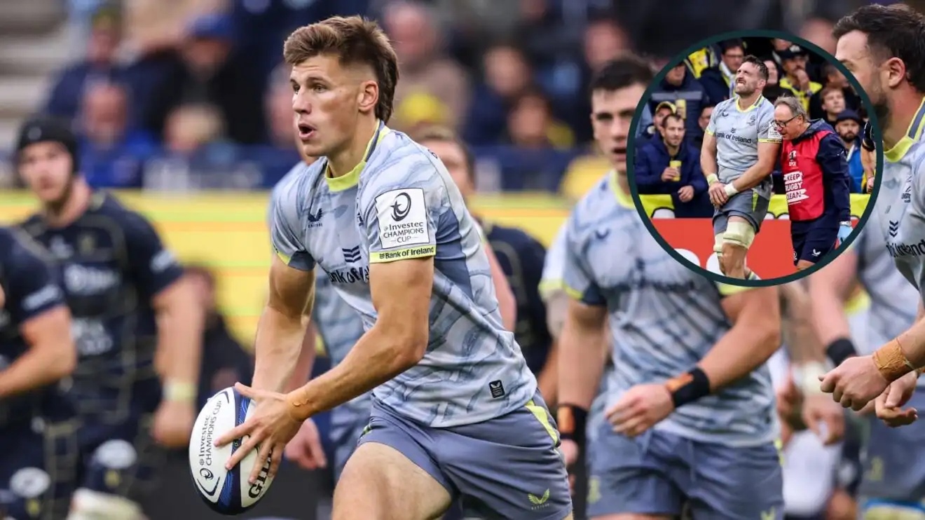 Sam Prendergast scored 14 points for Leinster.