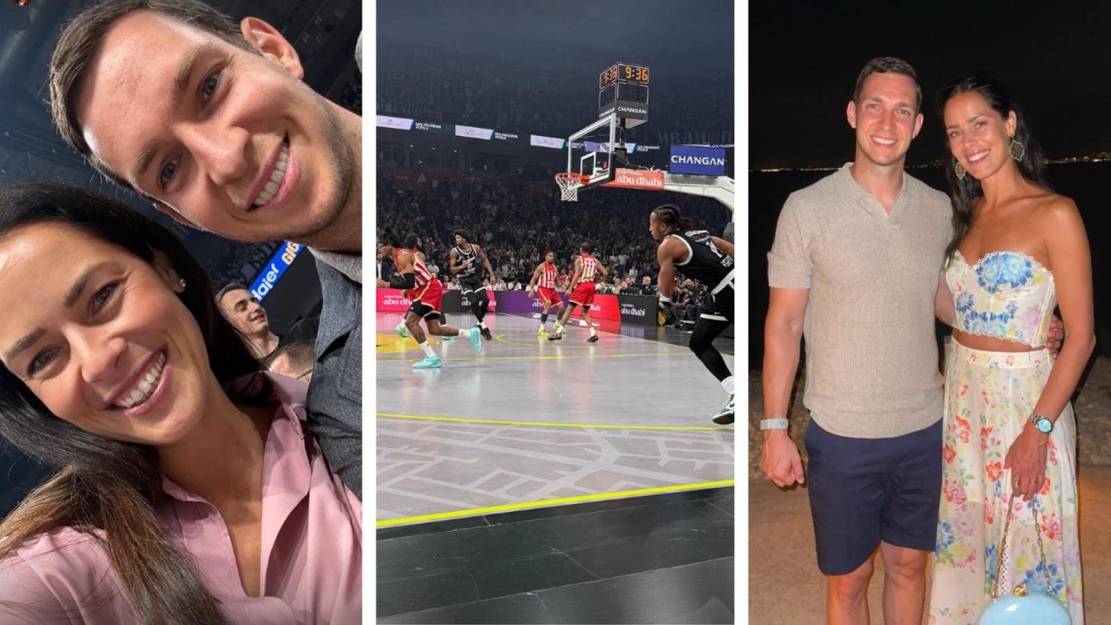Ana Ivanovic und ihr Bruder Milos grüßen von der Seitenlinie des Belgrad-Derbys zwischen Roter Stern und Partizan. 