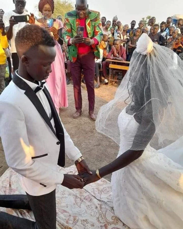 Unbelieveable: See Photos as a 16 Year Old boy marries his 15-Year-Old girlfriend 3
