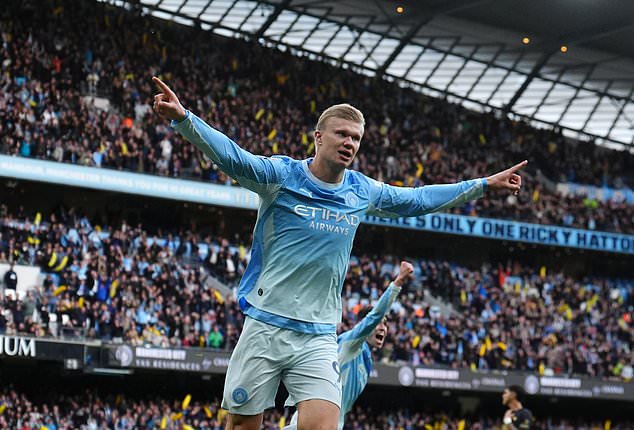 Erling Haaland´s double ensured victory for City (Martin Rickett/PA)