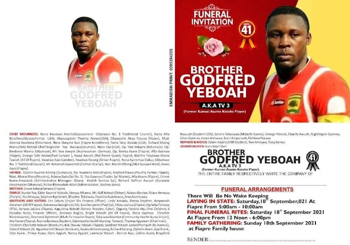 Godfred Yeboah's burial