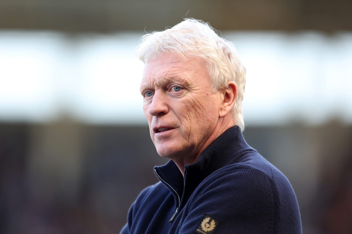 David Moyes looks on.