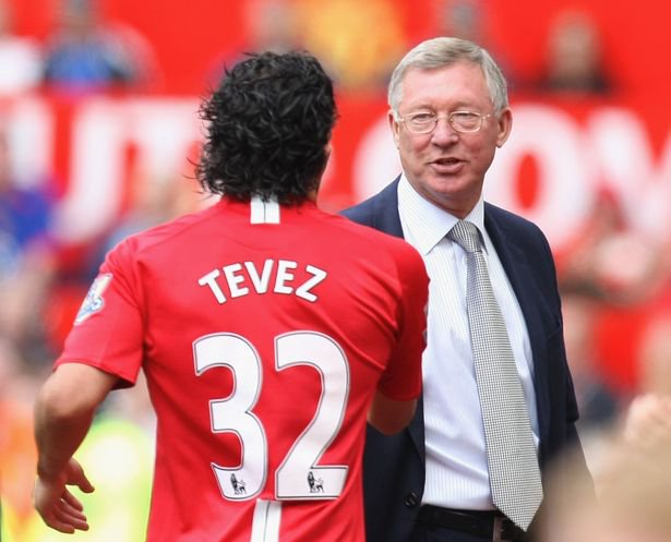 Carlos Tevez and Sir Alex Ferguson