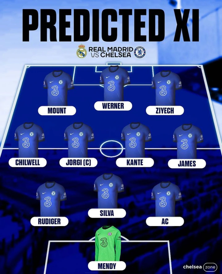 How Chelsea Could Lineup With Mount Werner Ziyech Against Real Madrid In The Ucl Today Sports Extra