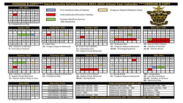 Harris County School District Announces 2021 2022 School Calendar Digestfeed