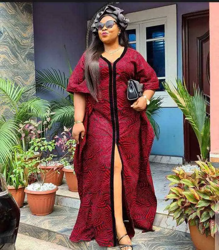 lady wearing ankara maxi dress
