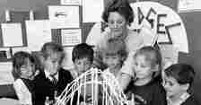 Pupils at St Columba's Primary School with their teacher Mrs Naomi Flynn pictured on June 23, 1988