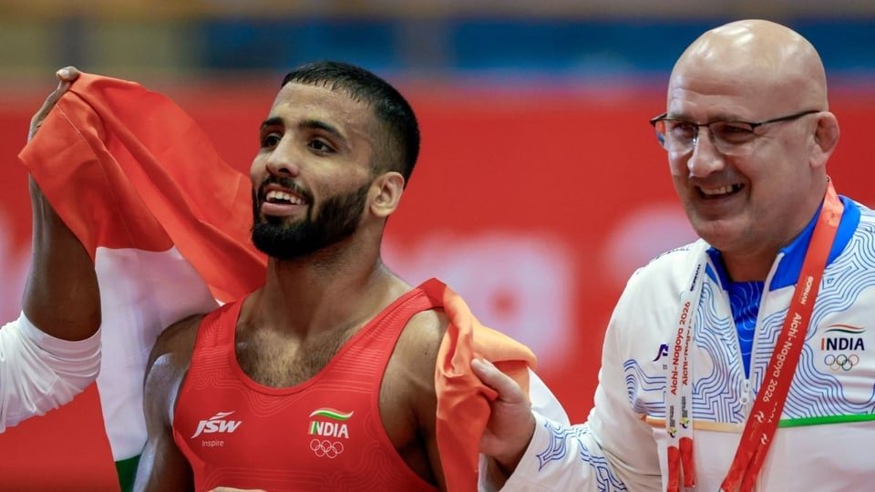 Sujeet Kalkal lost against Abdulmazhid Kudiev in the World Championships. (PTI)