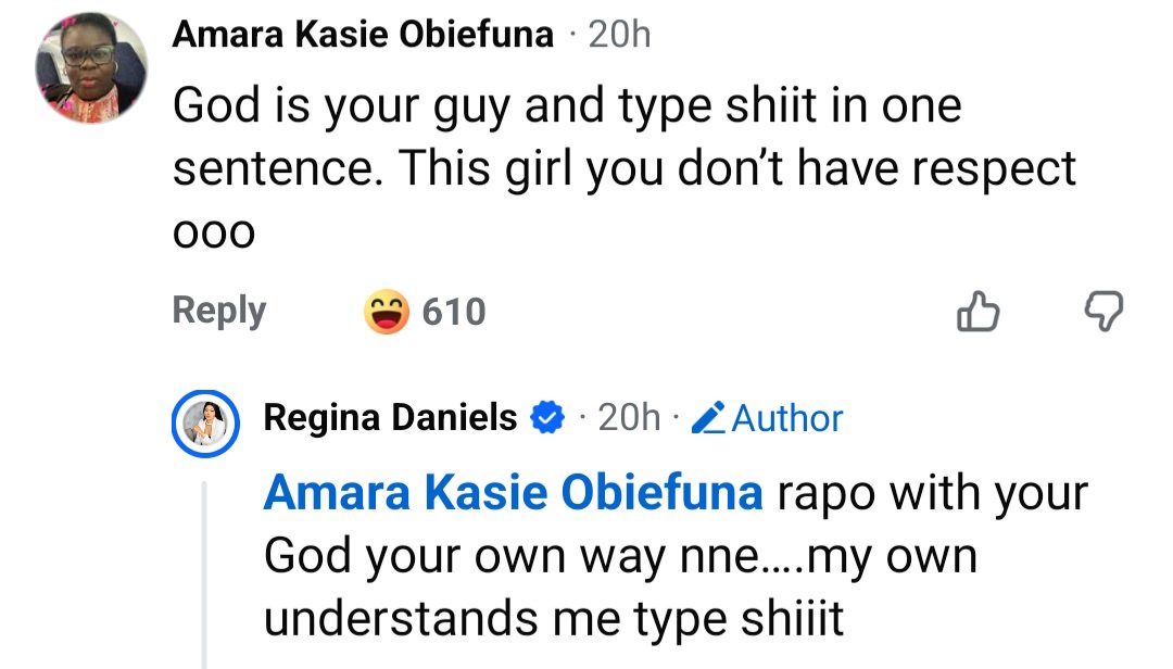 Actress Regina Daniels takes time to respond to critics shaming her over her failed marriage