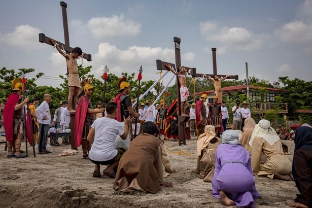 Good Friday crucifixions on April 7, in San Fernando, Pampanga, Philippines