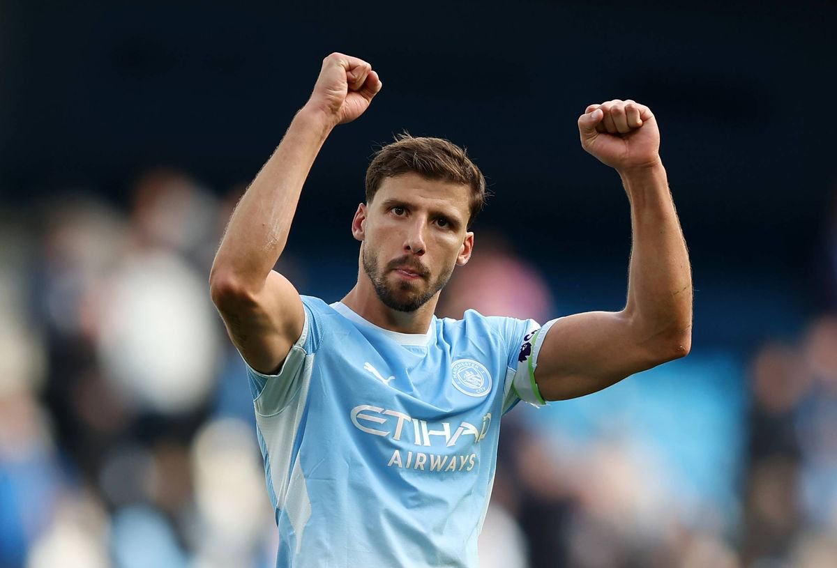 MANCHESTER, ENGLAND - SEPTEMBER 20: Ruben Dias of Manchester City celebrates after the Premier League 2026/27 match between Manchester City and Sunderland at Etihad Stadium on September 20, 2026 in Manchester, England. (Photo by Matt McNulty/Getty Images)