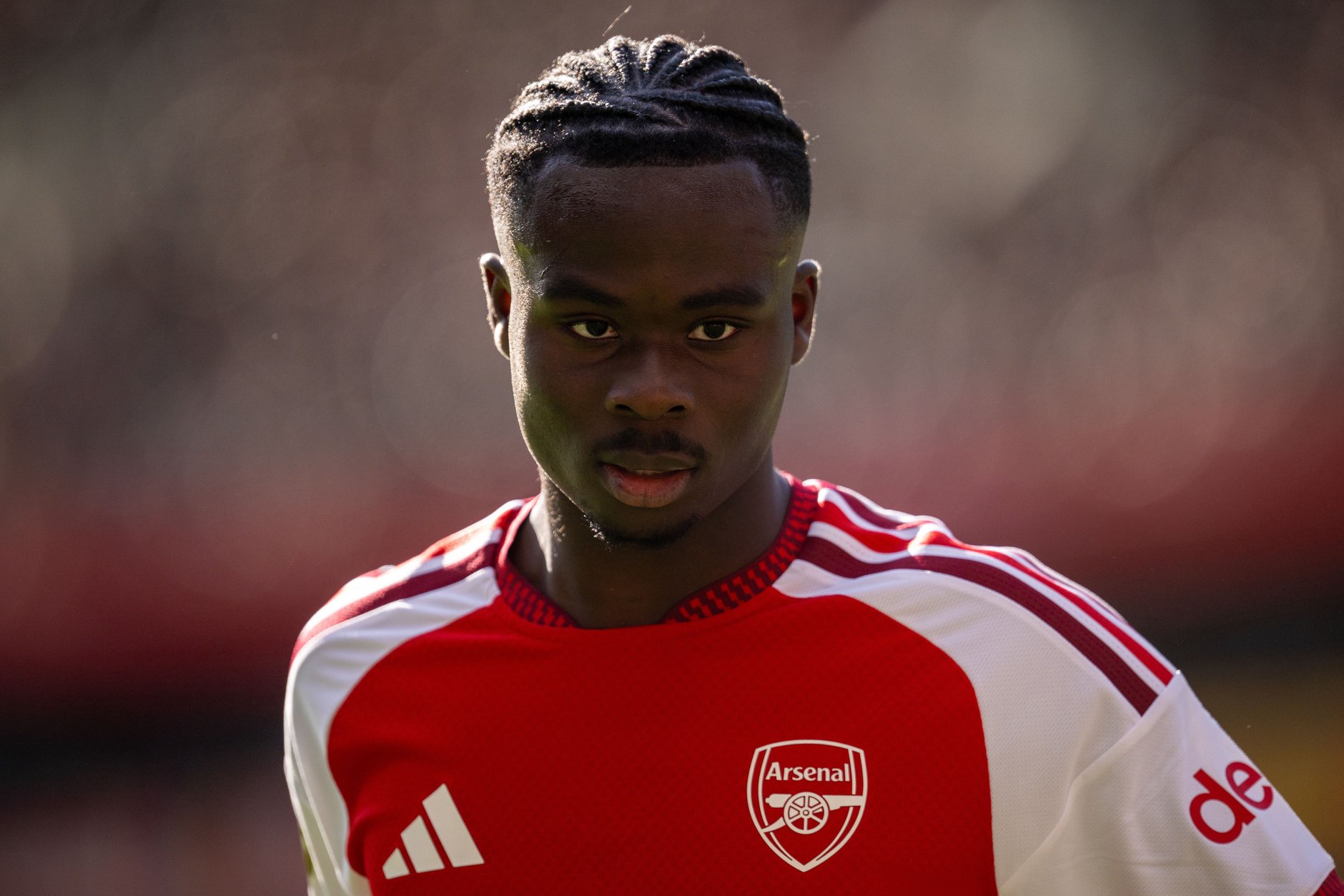Bukayo Saka playing for Arsenal