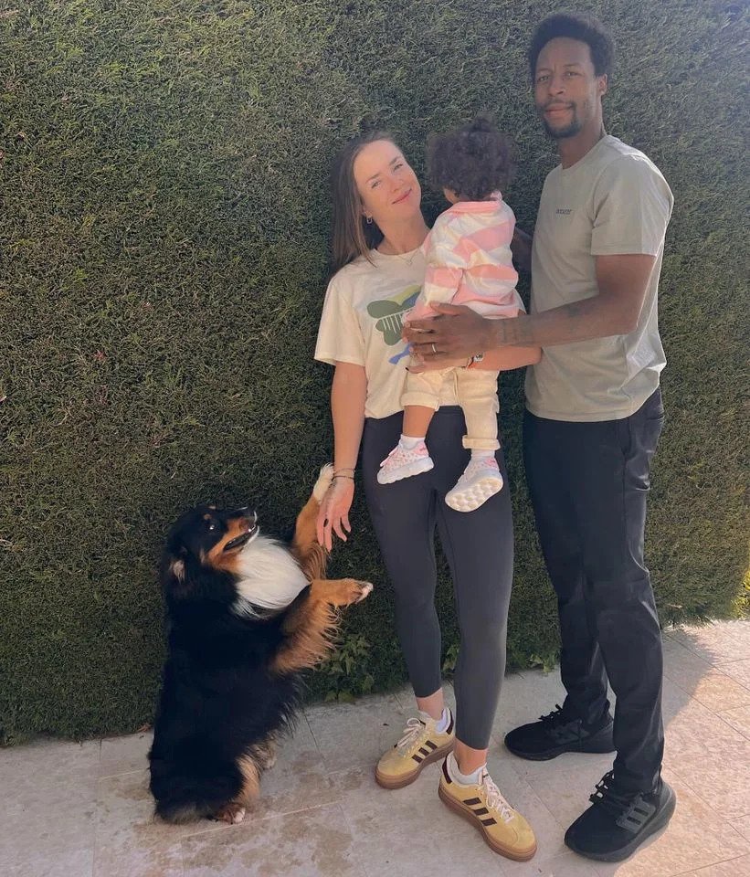 Gaël Monfils and Elina Svitolina with their daughter, Skai.Credit: Elina Svitolina/Instagram
