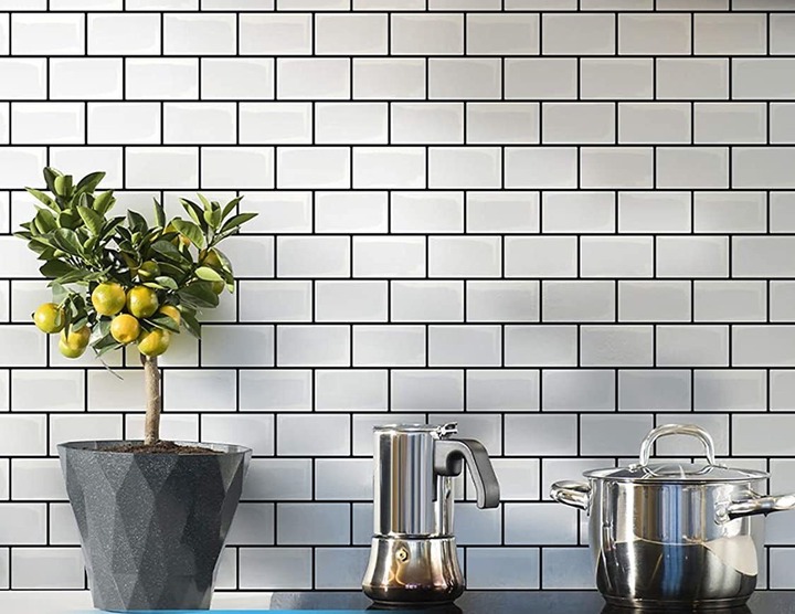 the tiles used as a backsplash in a kitchen