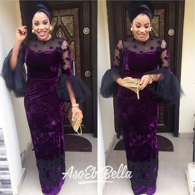 nigerian velvet gown styles