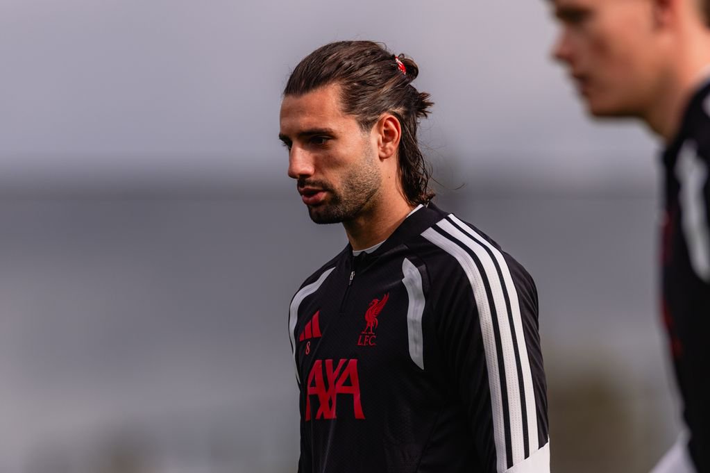 Dominik Szoboszlai of Liverpool during a training session at AXA Training Centre