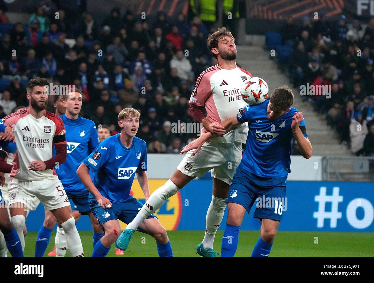 Sinsheim nov prezero arena sinsheim europa league tsg hoffenheim vs olympique lyon in the tanner tessmann lyon anton stach ho