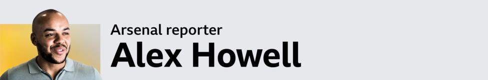 Arsenal reporter Alex Howell byline banner
