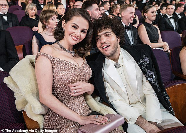 While Justin moved on months later, Selena said she felt very 'alone' in the aftermath of their breakup before finally meeting her fiancé Benny Blanco, 37 (pictured together in March)