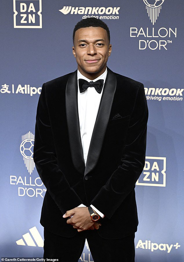 French superstar Kylian Mbappe led Real Madrid's delegation at the ceremony as the Spanish giants ended their two-year boycott of the event
