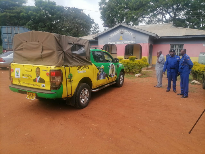 The vehicle at the Bungoma police station.