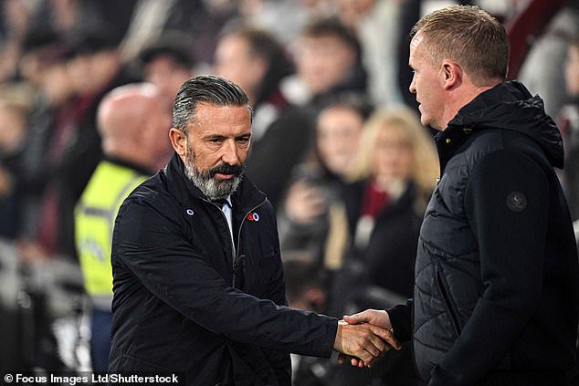 Rangers boss McInnes and Hearts rival Wouter Vrancken shared a frosty handshake at time-up