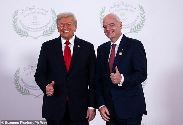 Trump later confirmed that he had asked FIFA president Infantino to 'review' the sending off