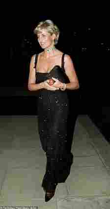 Diana wore this Jacques Azagury black dress on her 36th Birthday at the Tate Gallery's Centenary in London in July 1997
