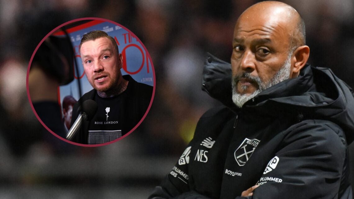 West Ham boss Nuno Espirito Santo and, inset, outspoken pundit Jamie O'Hara