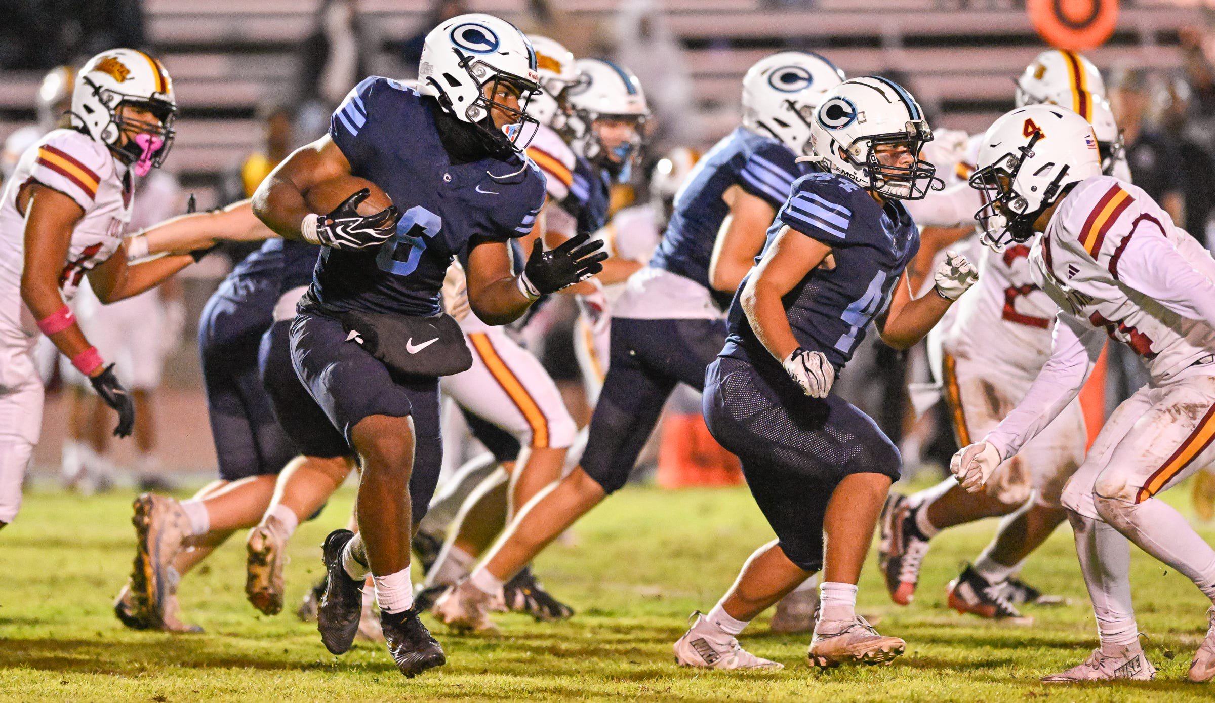 Central Valley Christian's Ja'khari Burrell runs against Tulare Union in East Yosemite League high school football on Friday, October 23, 2026.