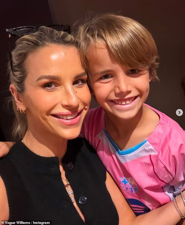 Meanwhile it was a busy week for the family as in addition to the new arrival, it was also their eldest son Theo's eighth birthday on Saturday