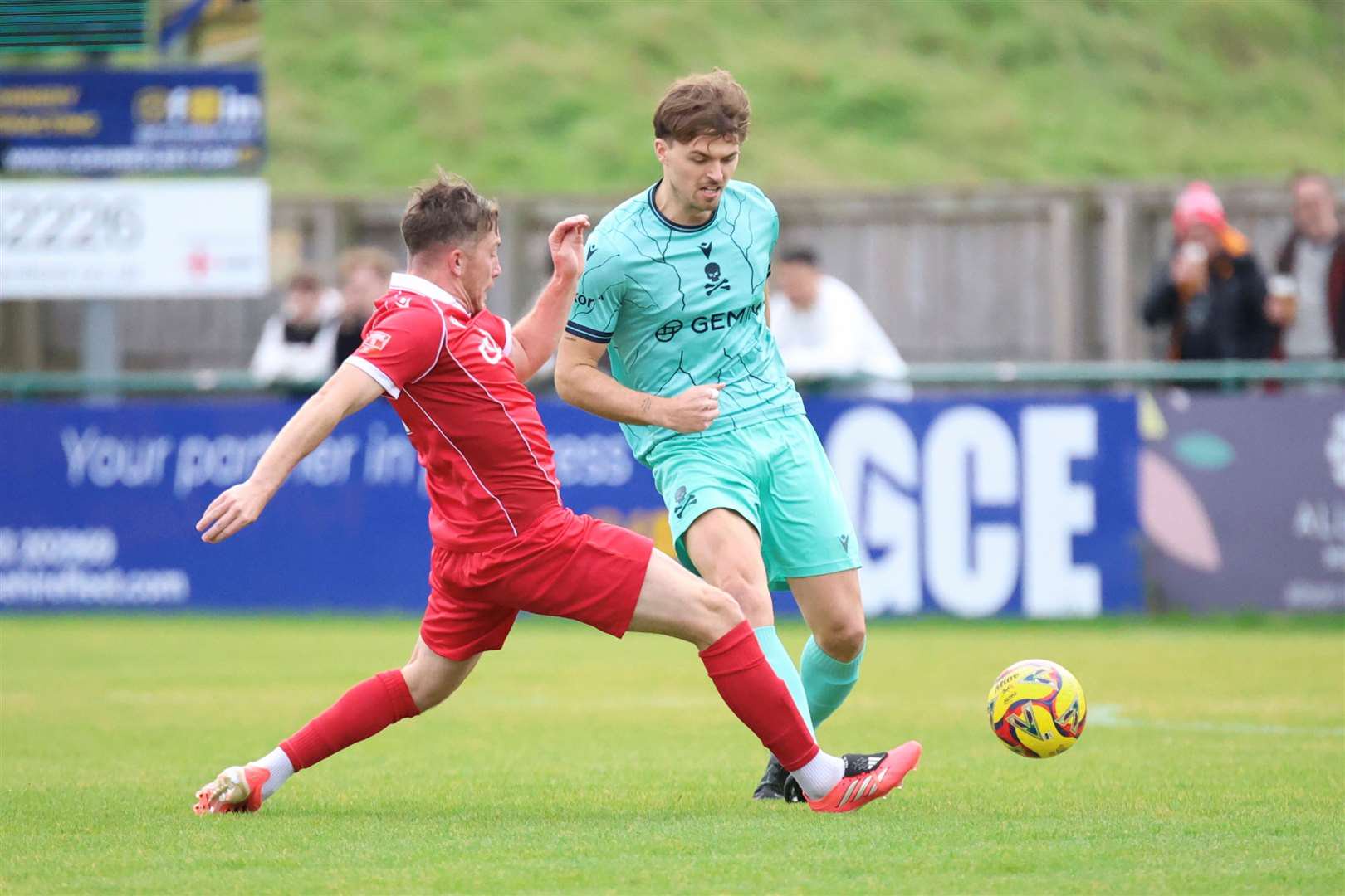 Action from Stamford's home defeat to Real Bedford on Saturday. Photo: Jason Richardson