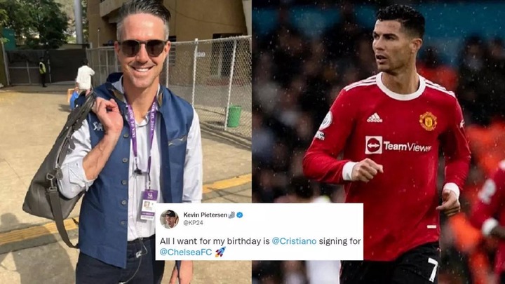 Cristiano in Chelsea Kevin Pietersen wants CR7 to sign for London-based club as a birthday gift  see tweet