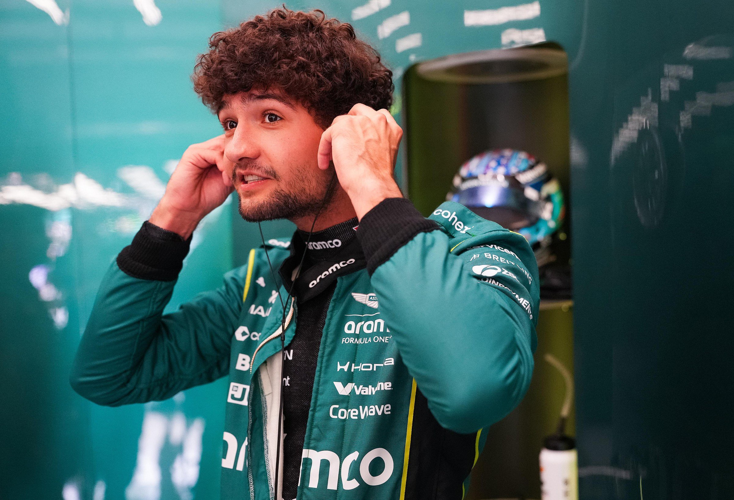SPA, BELGIUM - JULY 17: Jak Crawford of United States and Aston Martin F1 Team prepares to drive in the garage during practice ahead of the F1 Grand Prix of Belgium at Circuit de Spa-Francorchamps on July 17, 2026 in Spa, Belgium. (Photo by Alex Bierens de Haan/LAT Images)