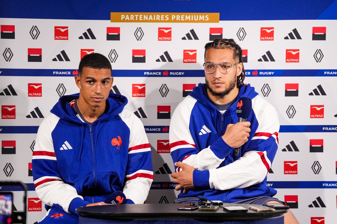 Le Palois Aaron Grandidier-Nkanang (à gauche) et le Lyonnais Mickaël Guillard ont avoué qu'ils suivront de près les résultats de la 8e journée de Top 14 ce week-end.