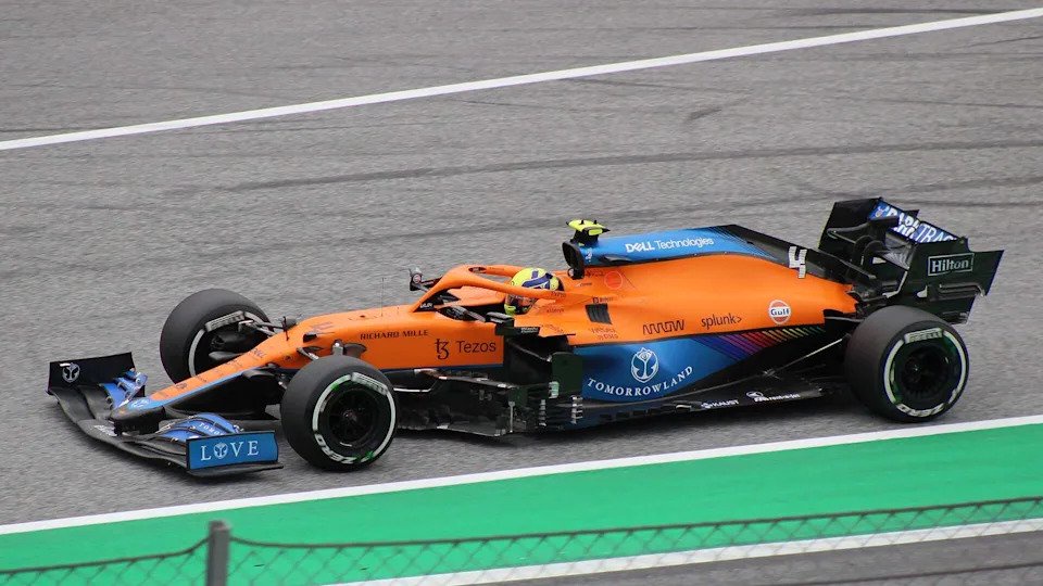 Lando Norris in the McLaren MCL35M during the 2021 Formula 1 season